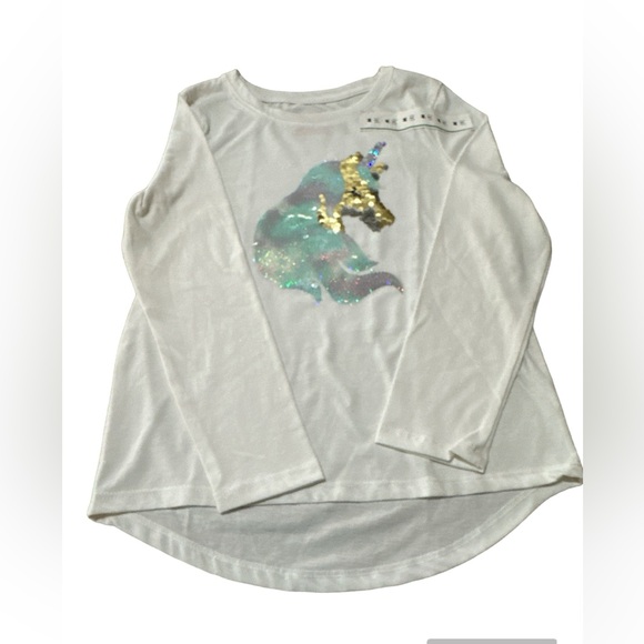 Cat & Jill White Unicorn Long Sleeves Size 8 (Medium) Top BNWT - Picture 2 of 4